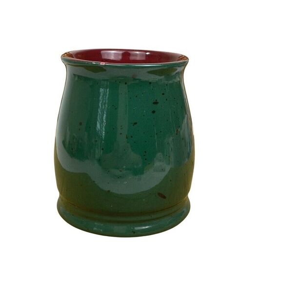 VTG Colours Alexander Julian Speckled Green Stoneware Mug Cabin Red inside - Picture 2 of 8
